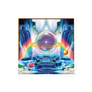 ORB STICKER - Arte psicodélico, Arte de la Nueva Era, Pegatina Trippy, Pegatinas de ciencia ficción