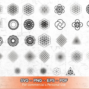 33 Goddelijke Vormen Pack - Heilige Geometrie SVG, PNG, EPS, pdf-collectie