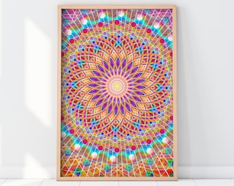 Flower of Life Giclée Print, Sacred Geometry Poster