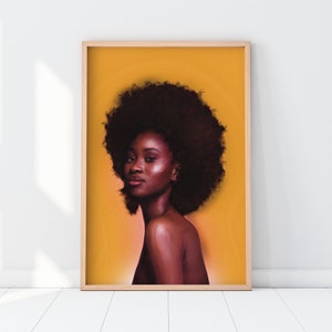 AFRO Art - Afrocentric Print, African American Poster, Afro Artist, African Women