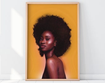 AFRO Art - Afrocentric Print, African American Poster, Afro Artist, African Women