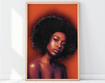 AFROCENTRIC ART- Natural Hair Print, Black Woman Poster, African American Prints