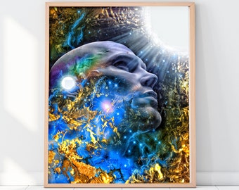 Conciencia Cósmica - Una impresión de arte visionaria de Giclée