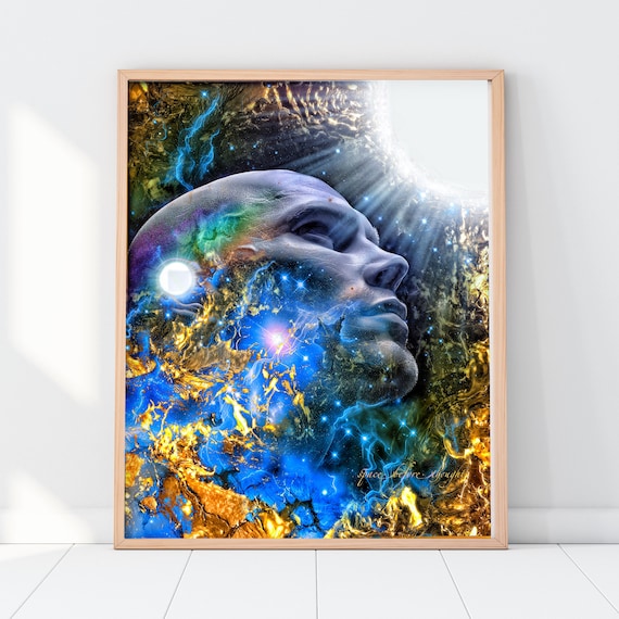 Conciencia Cósmica - Una impresión de arte visionaria de Giclée - Etsy España