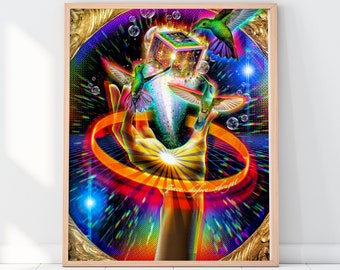 The Creative Act - Póster Giclée visionario futurista - 16x20 pulgadas