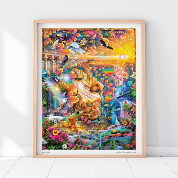 VISIONARY ART PRINT - Giclée Print, Psychedelic Poster, New Age Art, Trippy Print, Mystical Art, Inspiring Art,