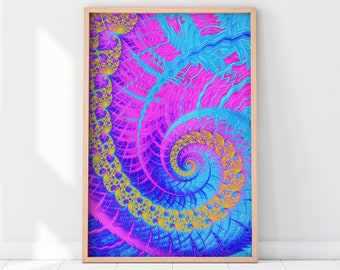 Psychedelic Mandelbrot Set Giclée Poster – Fractal Art Print