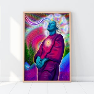 TRIPPY ART - Psychedelic Home Decor, Fantasy Art, Trippy Poster, Shaman Art, Shamanic Prints, New Age Art, Psychedelic Posters
