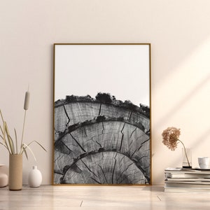 TREE RING PRINTABLE - Tree Ring Art, Digital Download, Tree Ring print, Tree Stump Print, Black and White Art