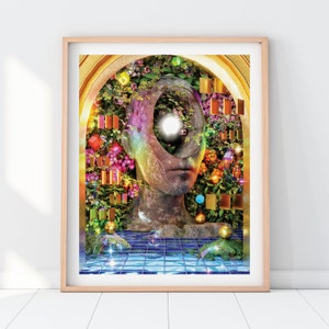 PSYCHEDELIC ART PRINT, Visionary art, Surreal Poster, Blender Artwork, 3D Art