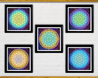 Flower of Life-printset, poster heilige geometrie (digitale download)