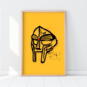 Póster de MF DOOM / Impresión Giclée / Arte de pared de Hip Hop / Todas las reseñas de 5 estrellas