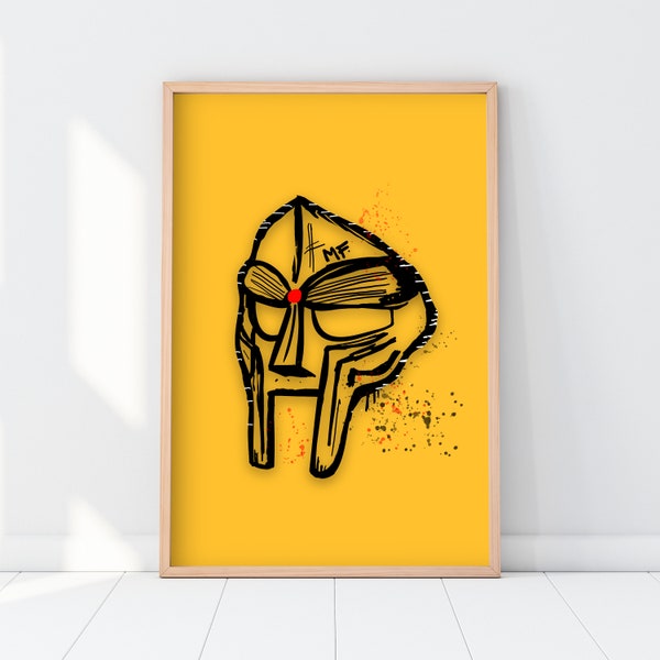 Yellow MF DOOM - The Iconic Giclée Poster - All 5 Star Reviews.