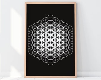 Sacred Bloom - Flower of Life Giclée Poster