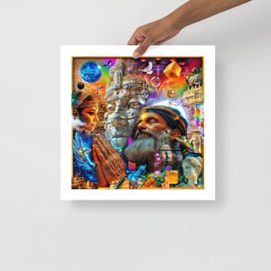 The Other Side of Time Poster - Giclée Print, Visionary Art, Psychedelic Collage Art.