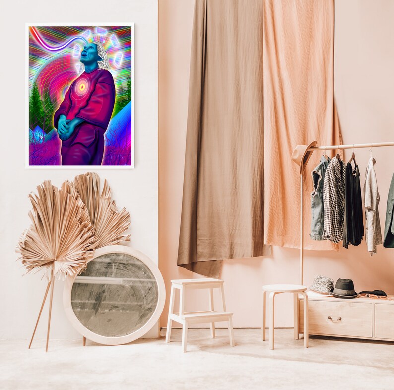 Trippy Art Spiritual Art Trippy Poster Fantasy Art Shaman Art Giclee Art Collectibles Beyourbussiness Com