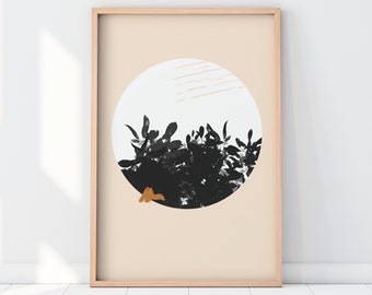 Minimalist Botanical Art Print - Scandinavian Wall Decor