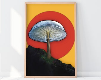 MUSHROOM ART - Mushroom Art Print, Mushroom Poster, Mushroom Decor, Mushroom Design