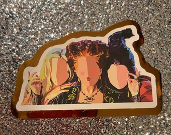 Custom Hocus Pocus movie art deco Witches bronze Foil Lightweight Vinyl decal laptop skate car book journal sticker