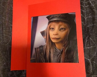Dark Crystal Age of Resistance Freckles Gelfling Blank 4x6 All Occasions Red holiday christmas Greeting vinyl picture card Henson Froud