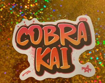 Cobra kai Karate kid Graffiti logo name spray paint style lightweight vinyl decal car laptop small sticker
