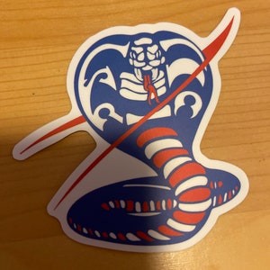 Cobra Kai karate kid Red white blue decal matte vinyl sticker decal