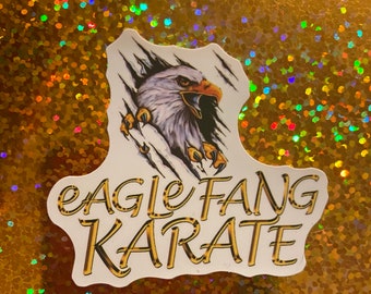 Eagle Fang Claw Cobra kai karate kid dojo fist punch matte vinyl laptop bumper sticker decal