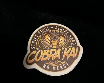 Cobra Kai strike first strike hard golden snake fight sport decal laptop book car plastic sticker