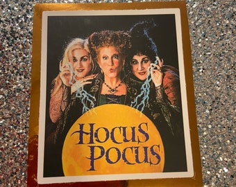 Custom Hocus Pocus movie poster Witch bronze Foil Lightweight Vinyl decal laptop skate car book journal sticker