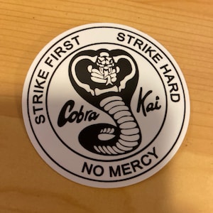 Cobra Kai Karate kid strike first hard white matte vinyl sticker decal