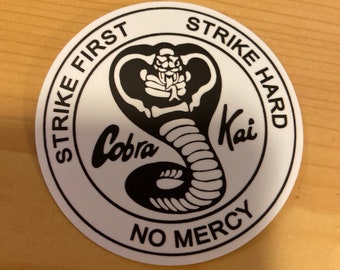 Cobra Kai Karate kid strike first hard white matte vinyl sticker decal