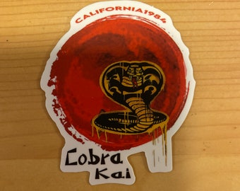 Cobra kai karate kid california 1984 dojo snake matte vinyl decal sticker