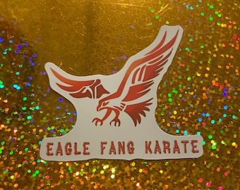 Eagle Fang Claw gas station red Cobra kai karate kid dojo fist matte vinyl laptop bumper sticker decal