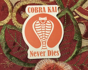 Cobra kai Karate Kid Red Commander 80s cartoon movie show Decal Vinyl waterproof Car fridge Laptop skate Full Back small Magnet