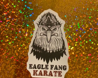 Eagle Fang Claw Black white Cobra kai karate kid dojo fist matte vinyl laptop bumper small sticker decal