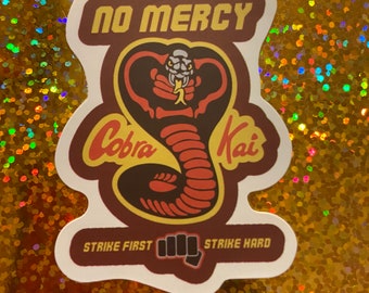 Cobra kai strike first no mercy Logo snake karate kid lightweight vinyl decal laptop car waterproof sm sticker