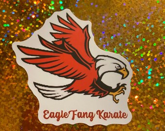Eagle Fang Karate Cobra Kai team logo eagles Waterproof vinyl decal small red laptop car locker skateboard sticker