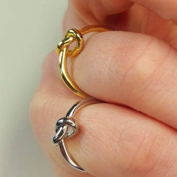 Knoten Ring minimalistischer Ring größenverstellbar für Frauen einfacher Fingerring schlichter Goldring einfacher Silberring