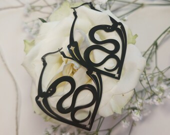 Snake earrings black gothic jewelry earrings stainless steel earrings gothic jewelry