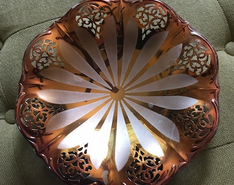Vintage Empress by Hoka silverplate cut work serving bowl