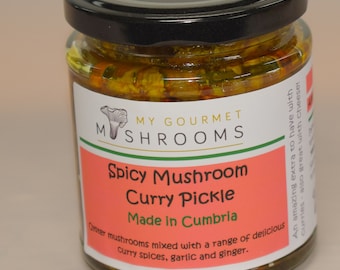 190ml Jar - Spicy Mushroom Curry Pickle - Vegan Foods
