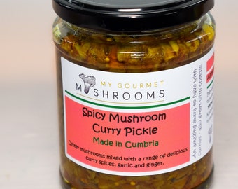 Spicy Mushroom Curry Pickle - 300ml Jar - Vegan Foods