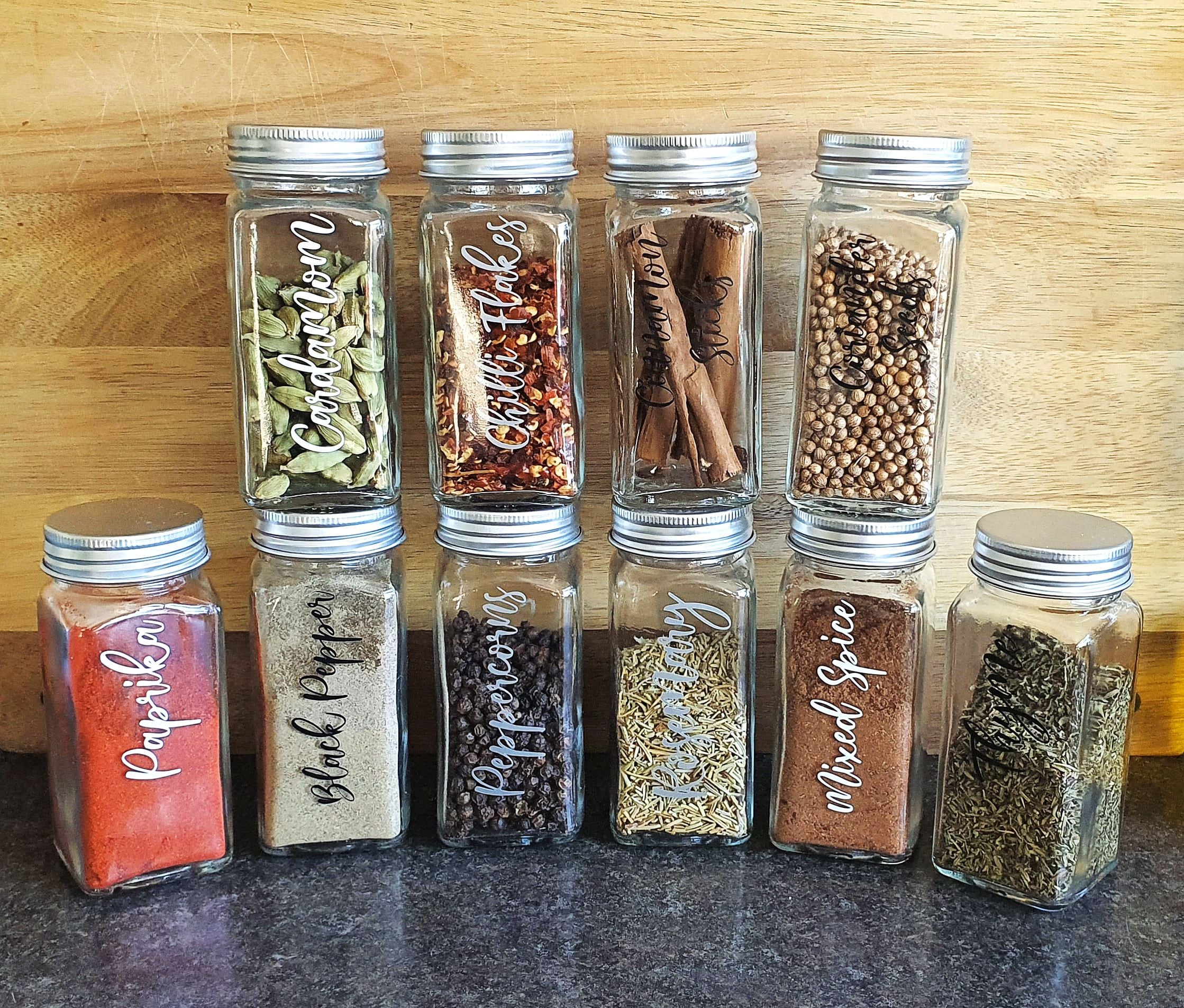 Spice Jar Labels Herb & Spice Vinyl Label Stickers Decals Etsy UK