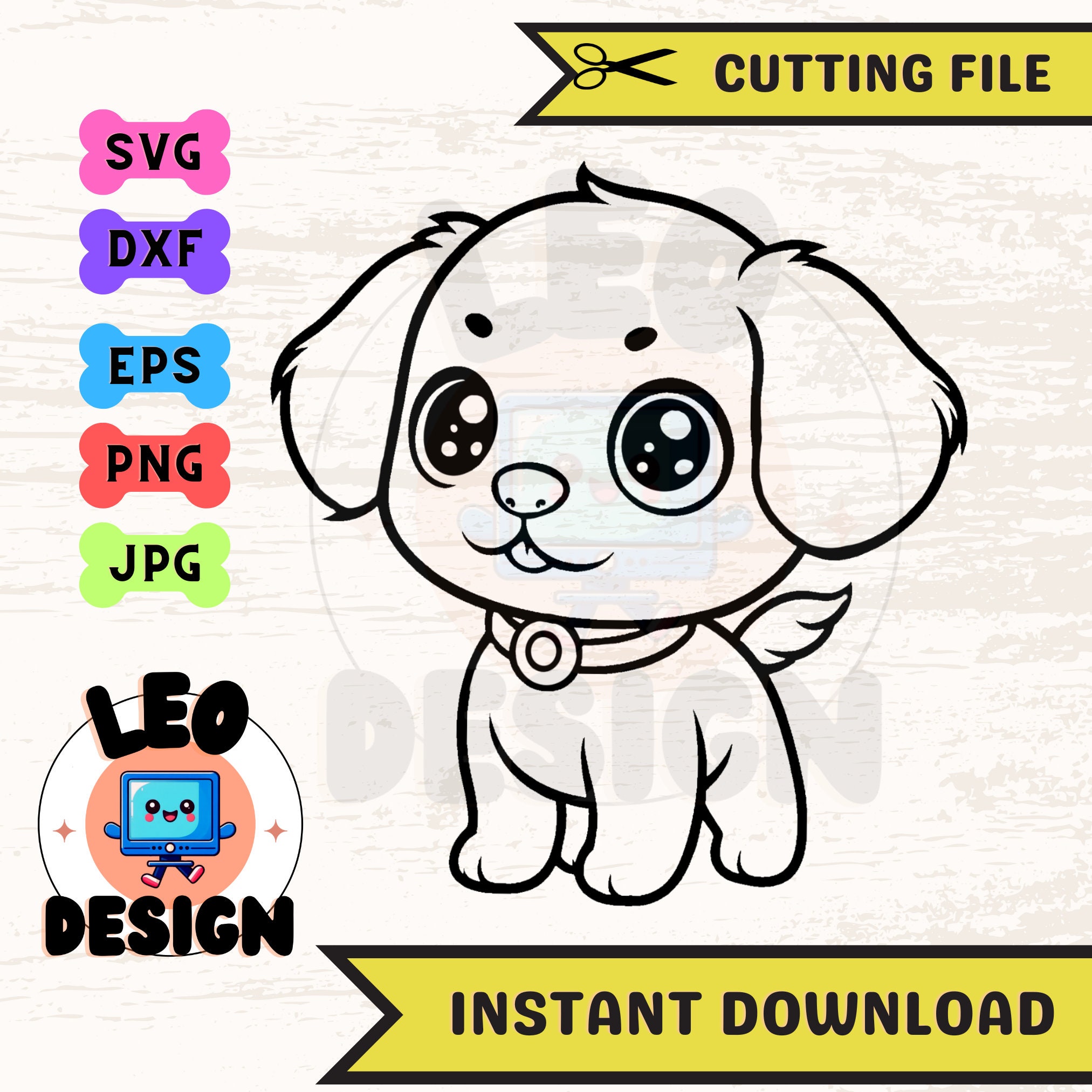 Cute dog Outline SVG cut file for Cricut Silhouette Cute Sitting Cute ...
