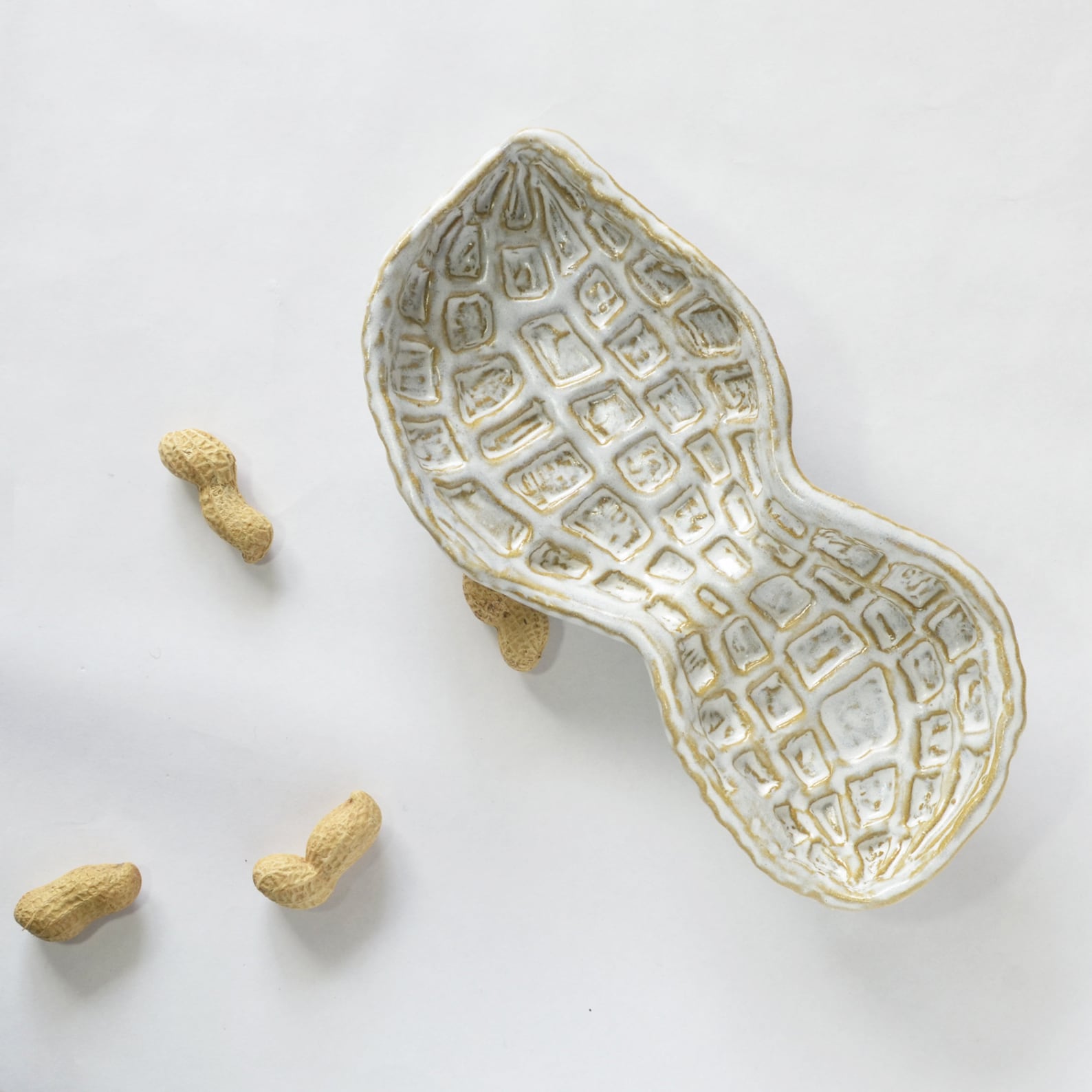 Hand Made Ceramic Peanuts Plate Peanut Bowl Dinnerware Etsy