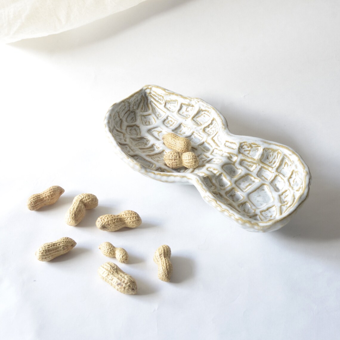 Hand Made Ceramic Peanuts Plate Peanut Bowl Dinnerware Etsy