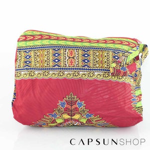 Bolsa de tela africana roja - 20 x 25 cm