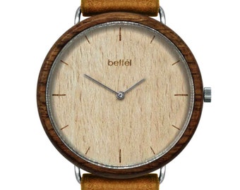Reloj de madera Bettél "The Albatross Beech" de 44 mm - Movimiento japonés