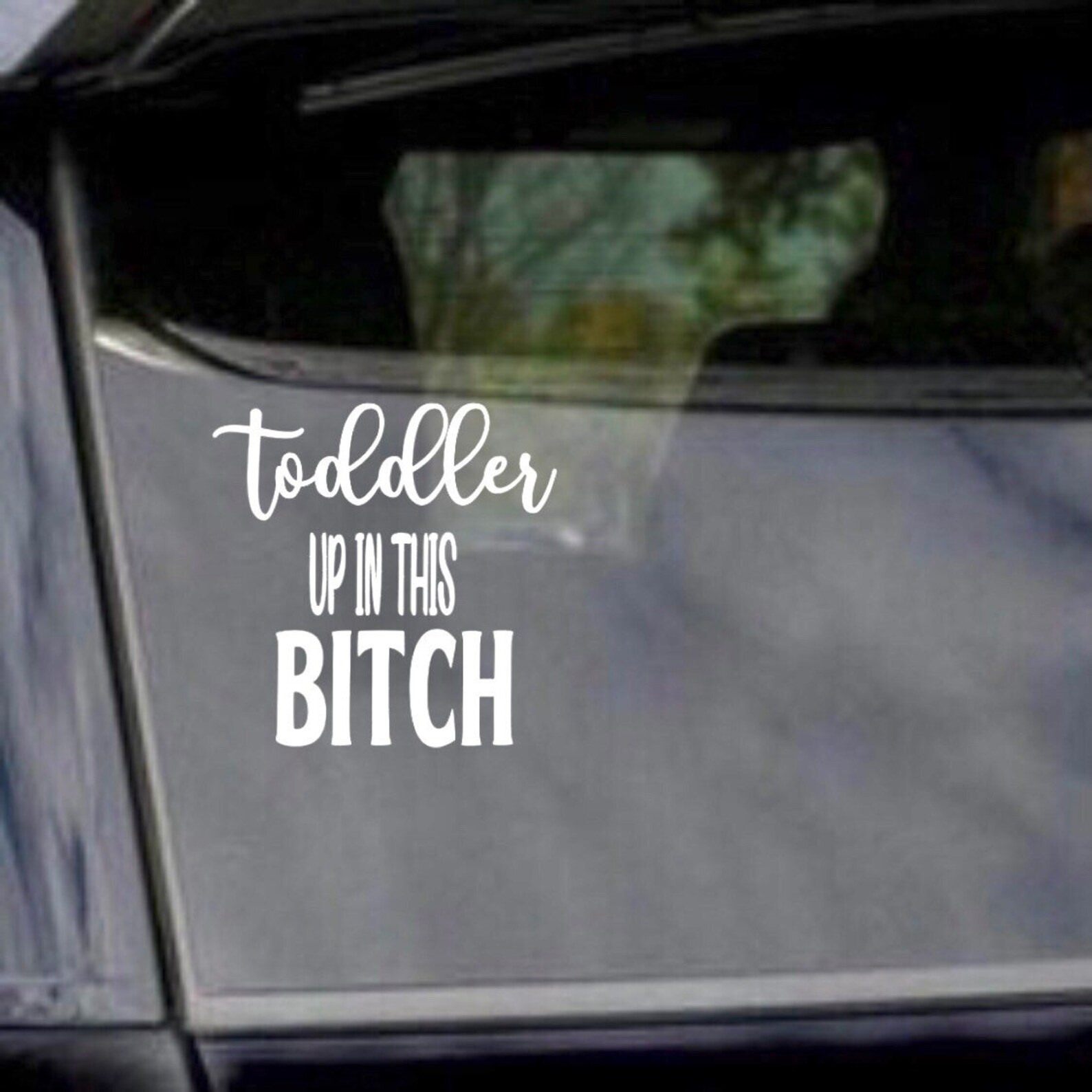 Funny Car Mirror Decal // Car Decal // toddler up in This Etsy