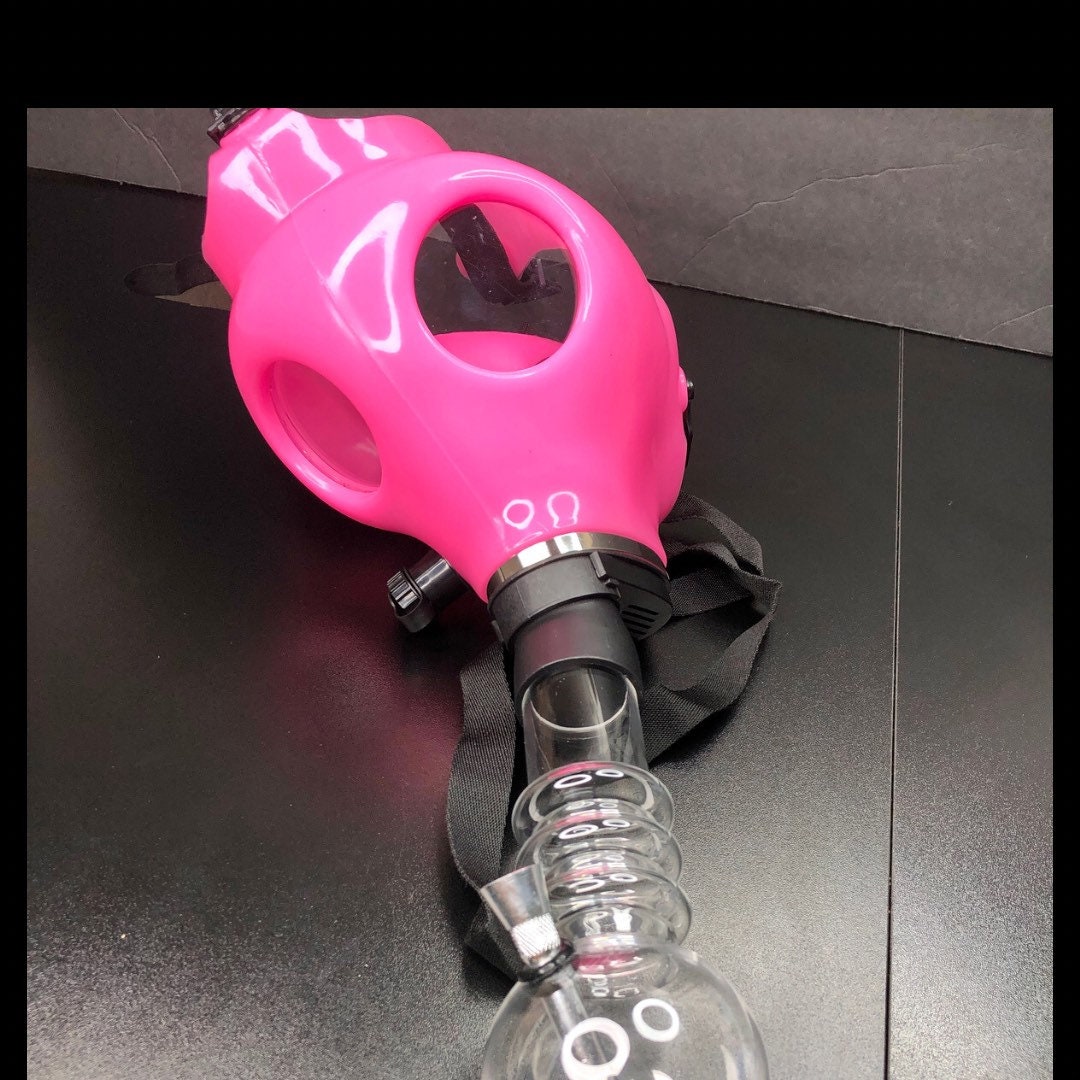 Pink Glow in the dark smoking gas mask Etsy